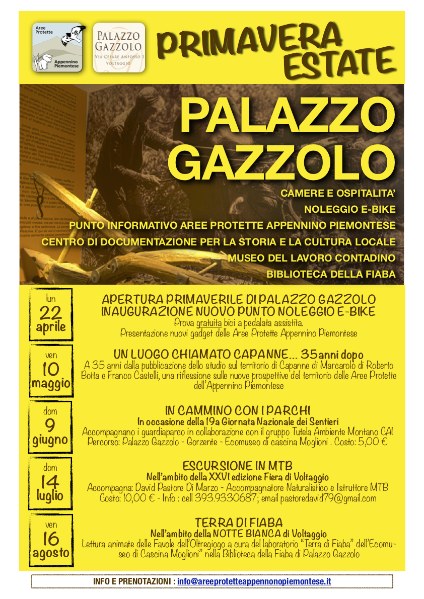 Apertura primaverile di Palazzo Gazzolo - Inaugurazione nuovo punto noleggio e-bike